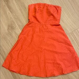 J Crew Strapless Orange Dress